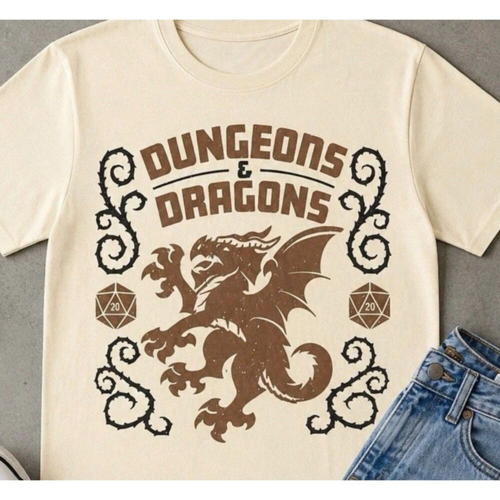 Dungeons & Dragons LogoRetro Vtg T-Shirt Sz Extra Sm D&D Role Playing Gamer
